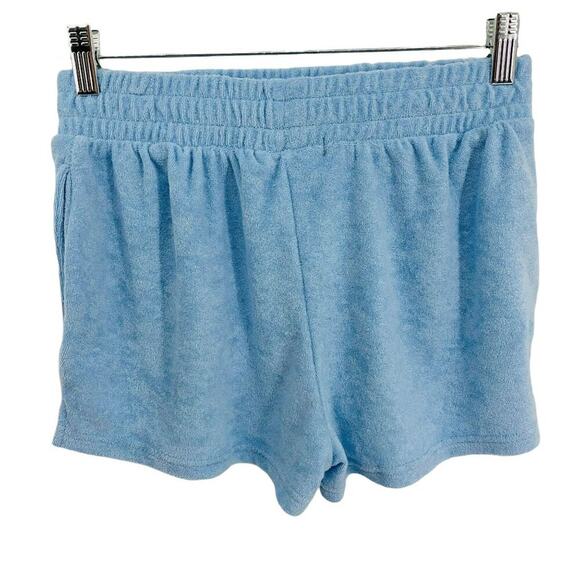 Forever 21 Pale Blue Terry Cloth Shorts Size Medium Lounge Festival Y2K - Picture 3 of 4